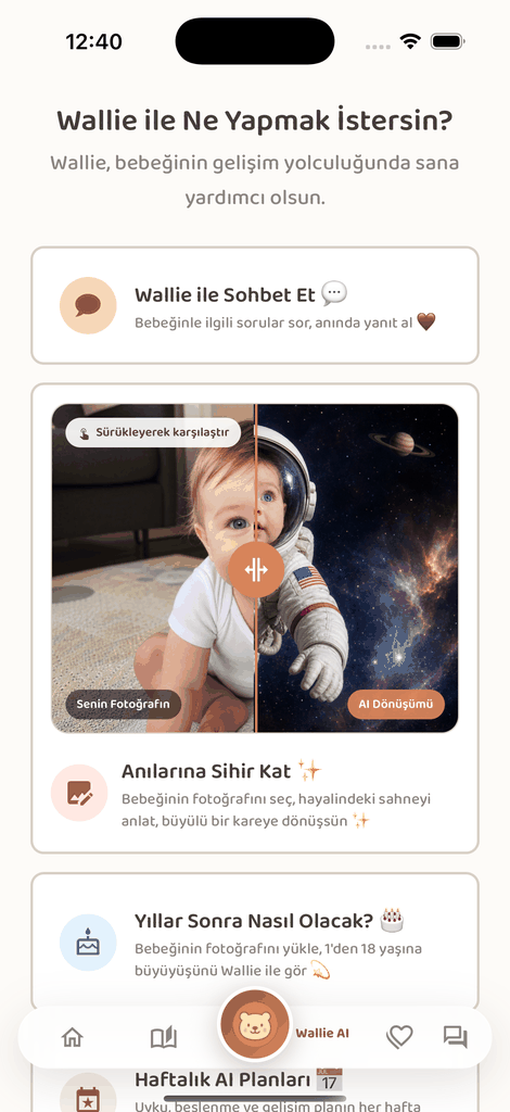 Baby Wallie — Wallie AI — Bebek ekranı